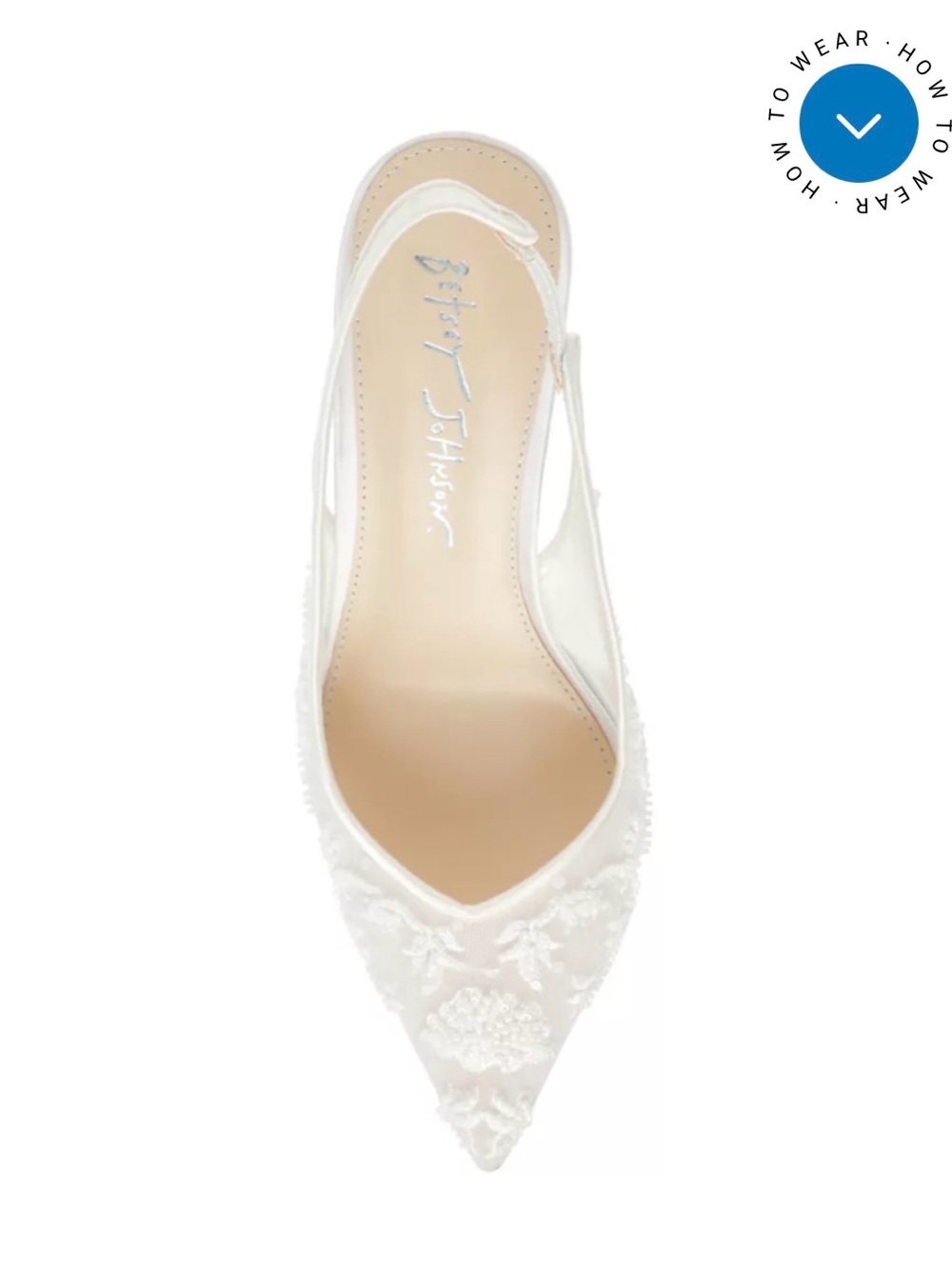 Betsey Johnson White Lace Pointed Slingback Heels